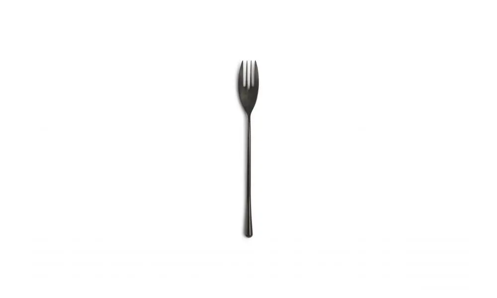 Dessert fork matte black Revive - set/6
