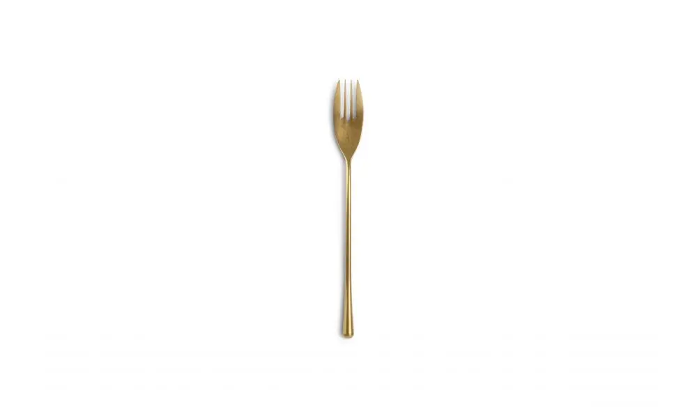 Dessert fork matte gold Revive - set/6