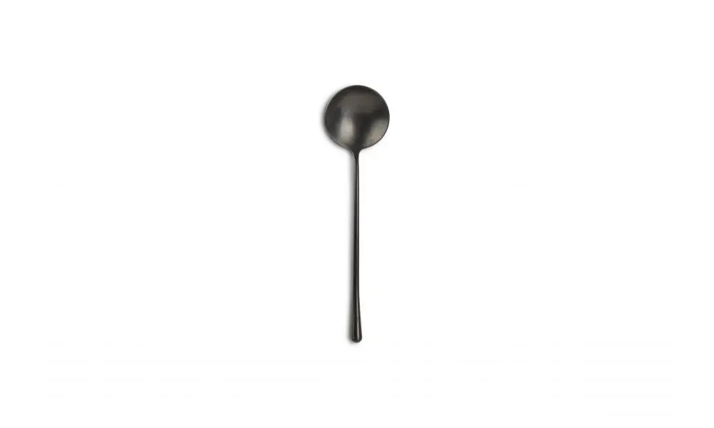 Dessert spoon matte black Revive - set/6
