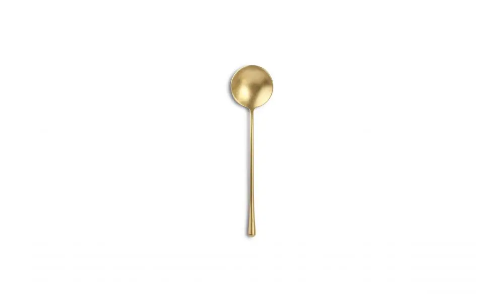 Dessert spoon matte gold Revive - set/6