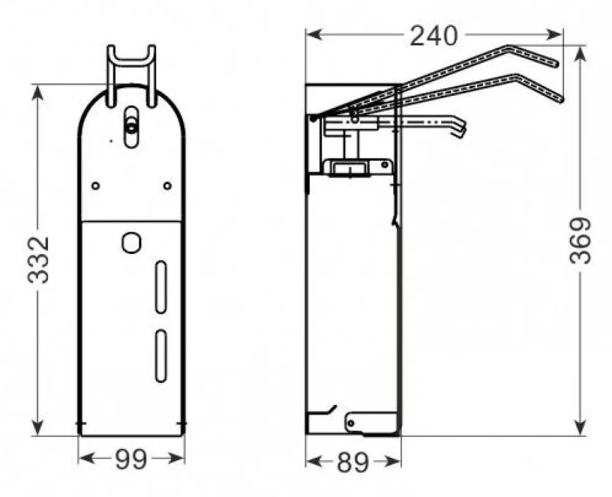 DISINFECTION POST INCL. ELBOW-OPERATED DISPENER