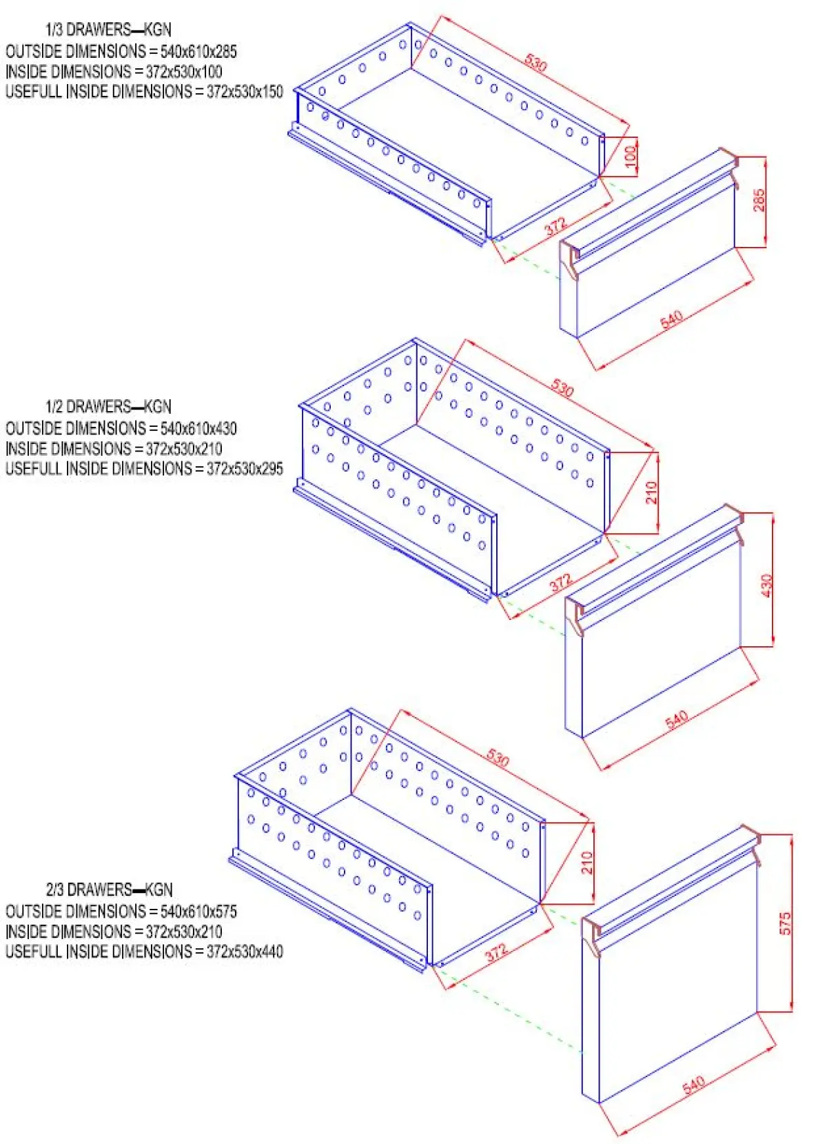 DRAWERSET BEER COOLER 1/2