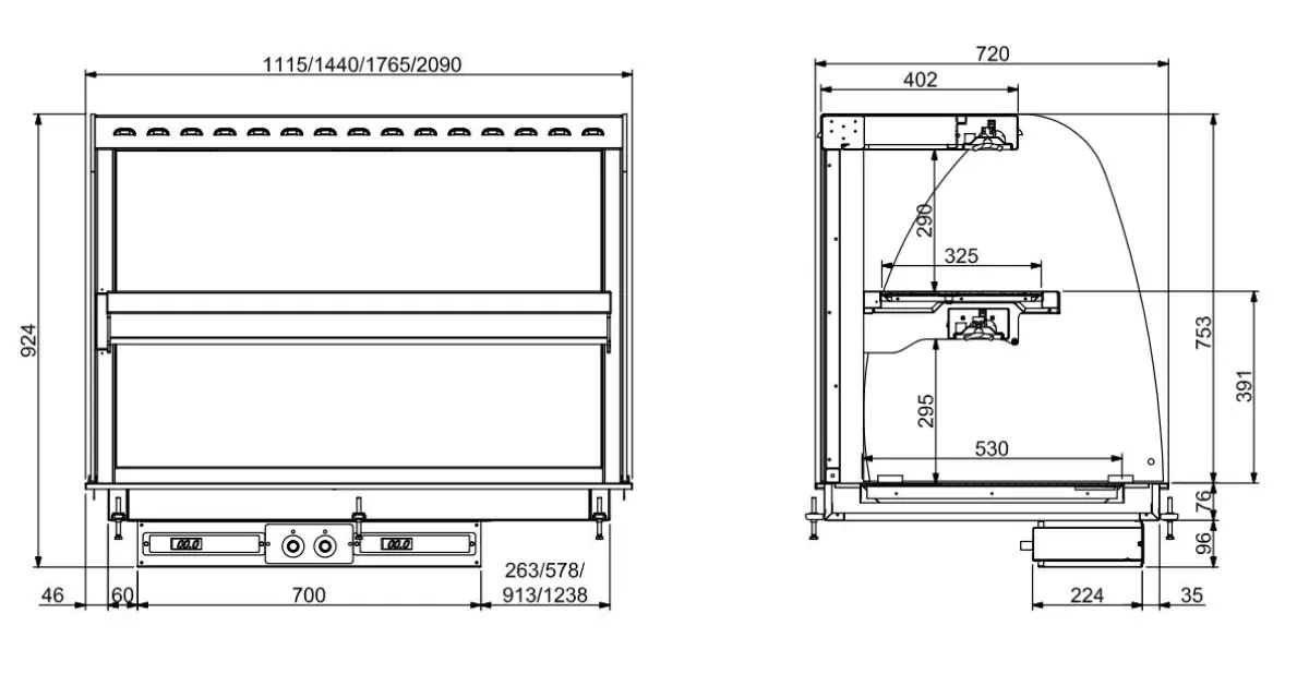 DROP-IN CURVED HEATED CERAMIC DISPLAY WALL MODEL - WHITE 4/1