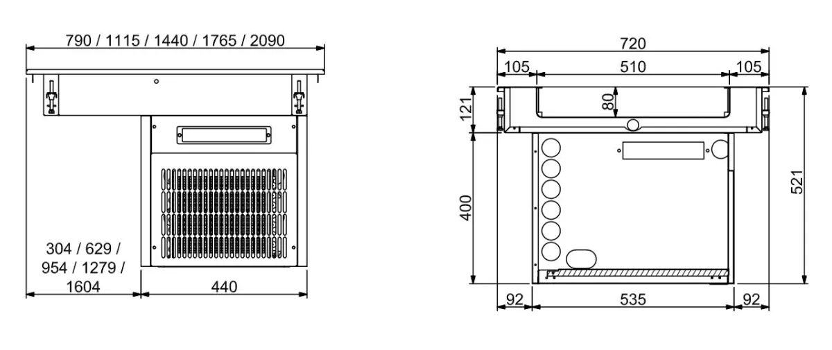 DROP-IN REFRIGERATED UNIT 5/1 - 80MM