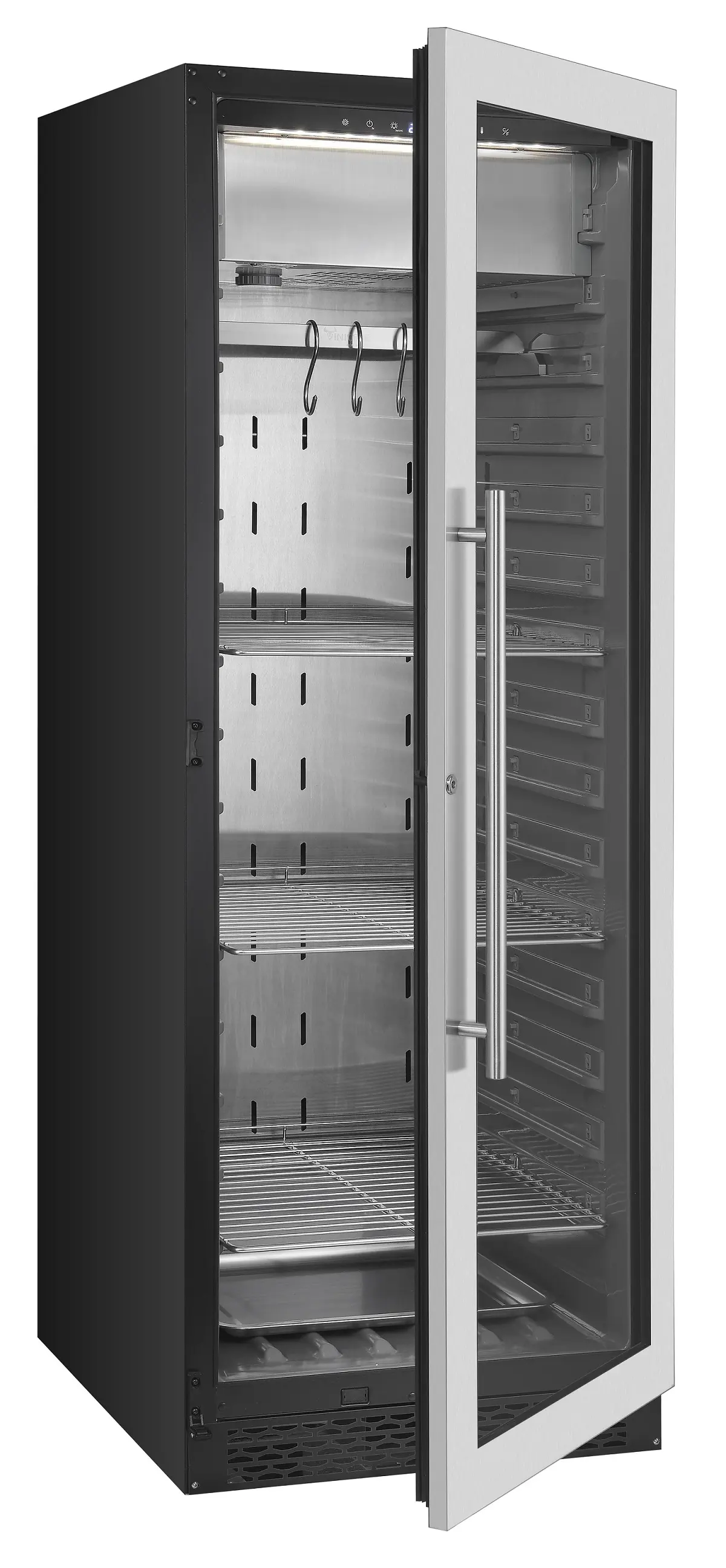 COMBISTEEL DRY AGEING UPRIGHT CABINET 1 GLASS DOOR INCL HANGING ROD + 3 HOOKS