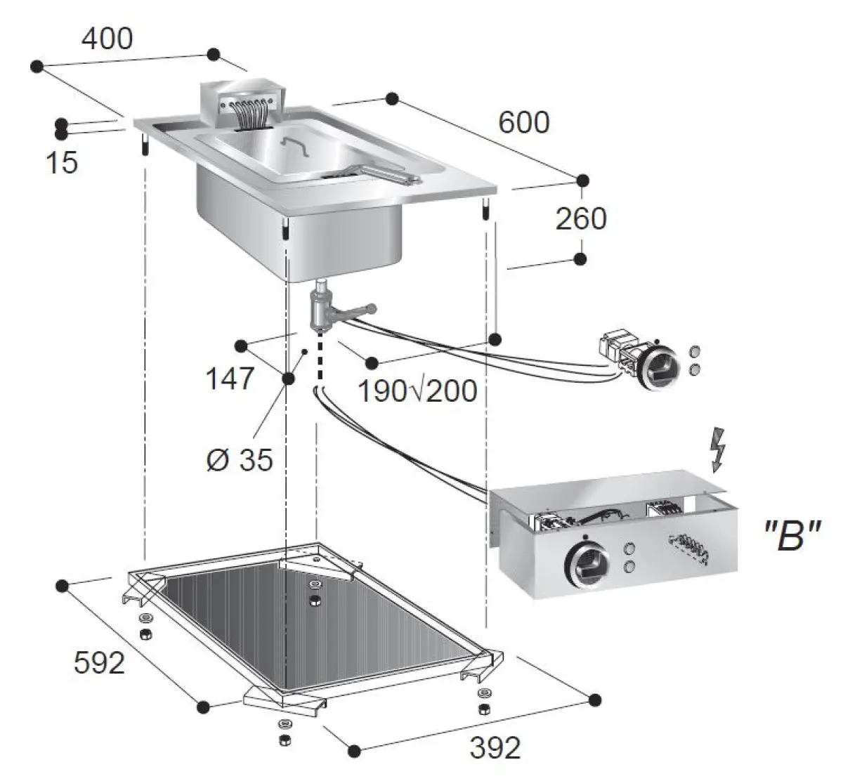 EL. FRYER 1X10 L