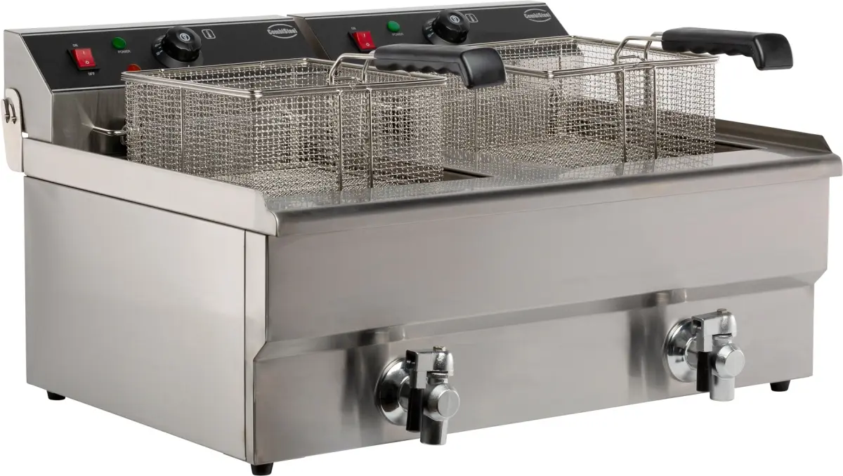 COMBISTEEL ELECTRIC FRYER 2 BOWL 10+10 LTR + TAP 3PH 10KW