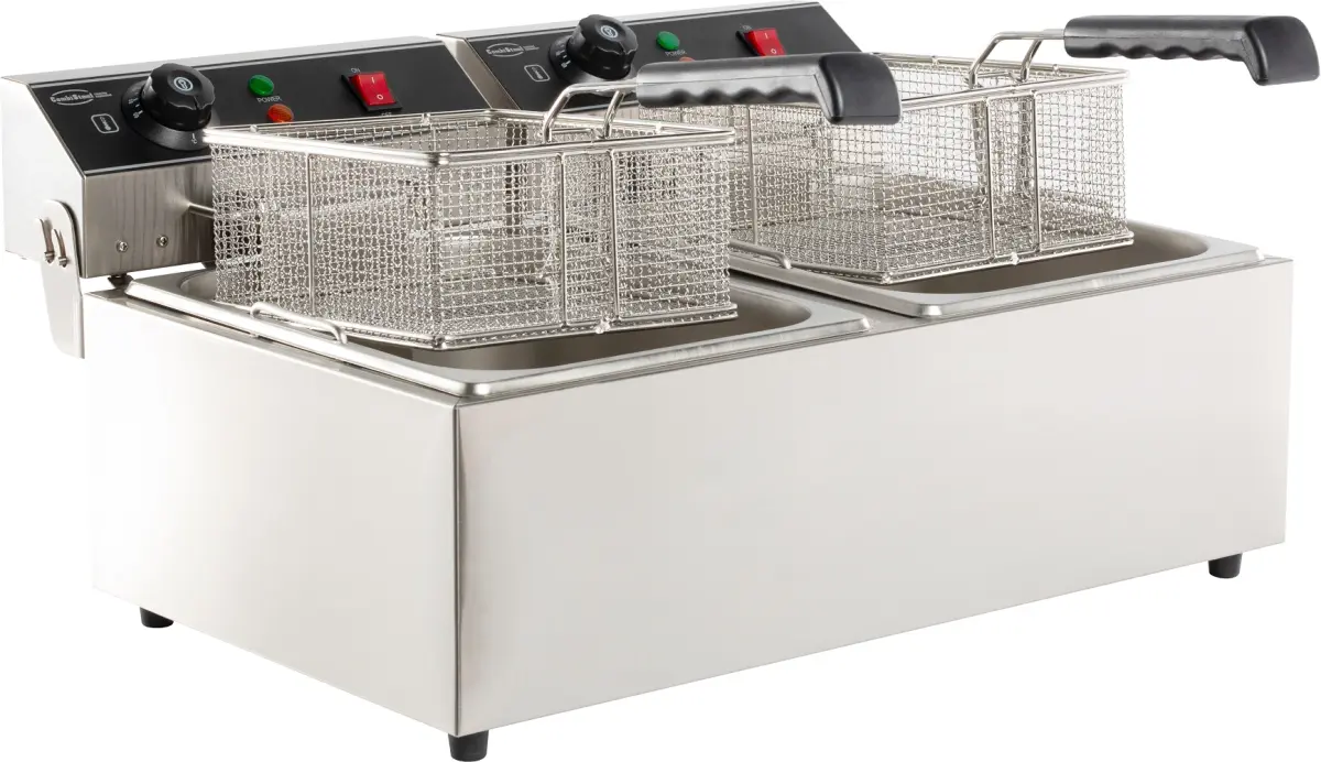 COMBISTEEL ELECTRIC FRYER 2 BOWL 6 LTR 1PH 3+3KW