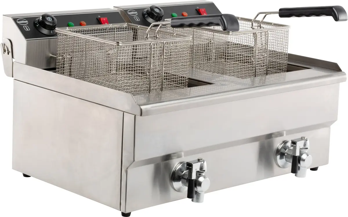 COMBISTEEL ELECTRIC FRYER 2 BOWL 8 LTR + TAP 1PH 3.3+3.3KW
