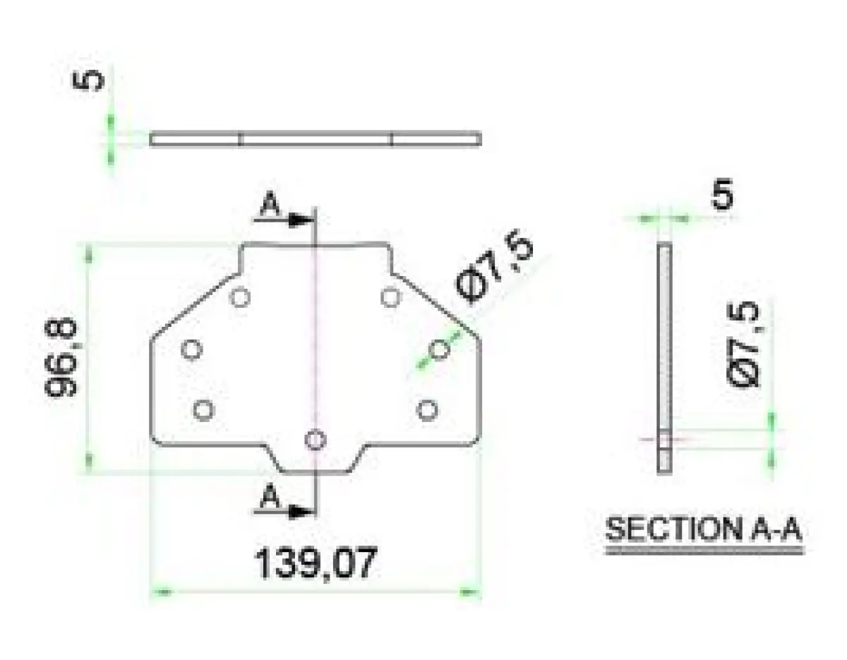 FLANGE COVER FOR SLOTTED CHANNEL 7107.0005-0010-0015