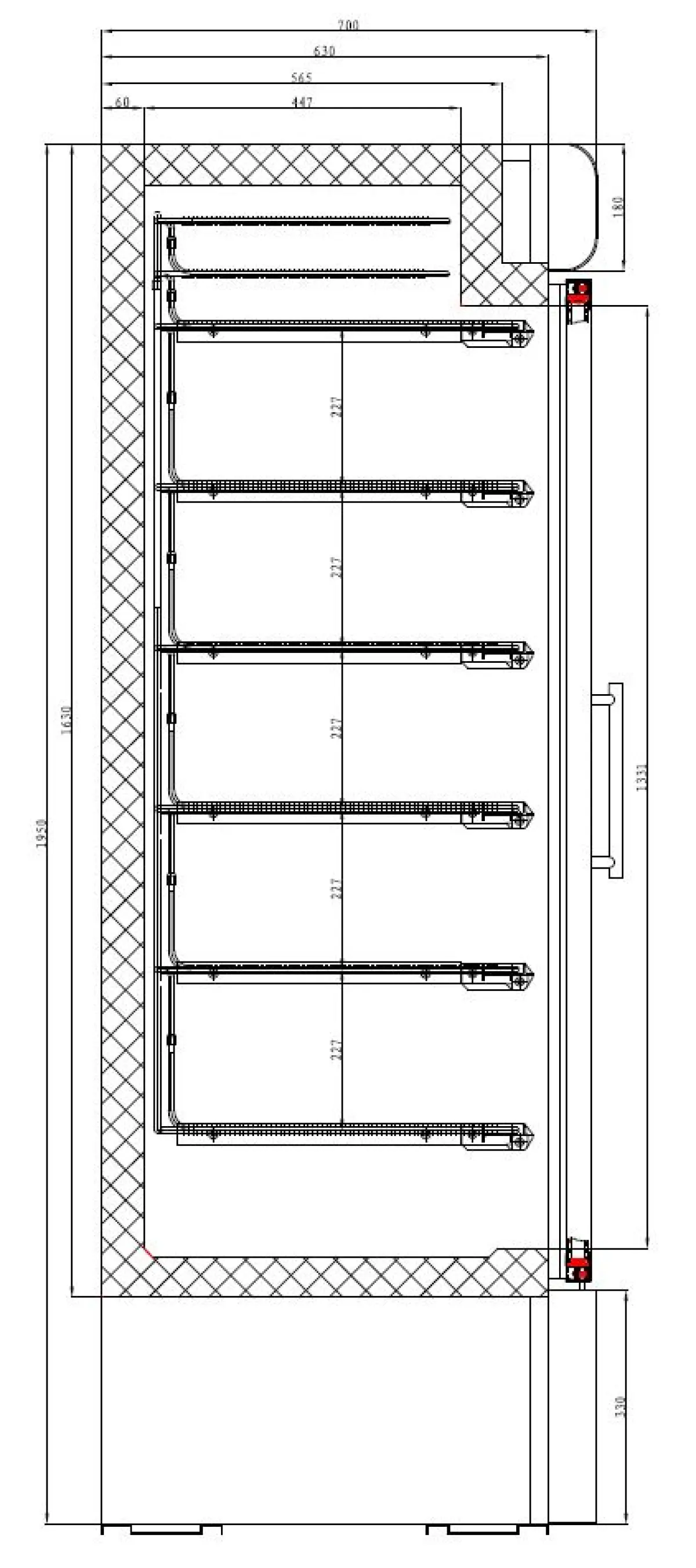 COMBISTEEL UPRIGHT STATIC FREEZER MERCHENDISER 68X70X200CM