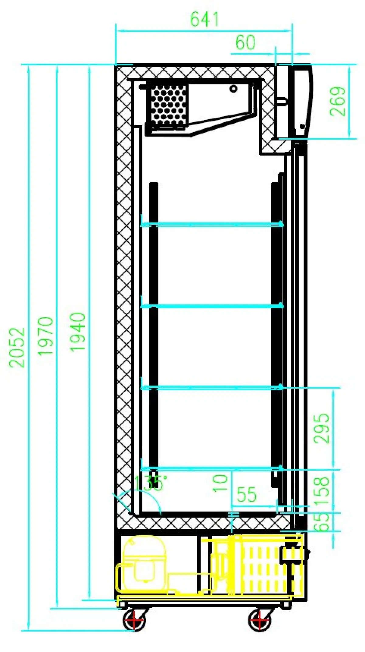 COMBISTEEL UPRIGHT 2 DOOR VENTILATED MERCHENDISING FREEZER