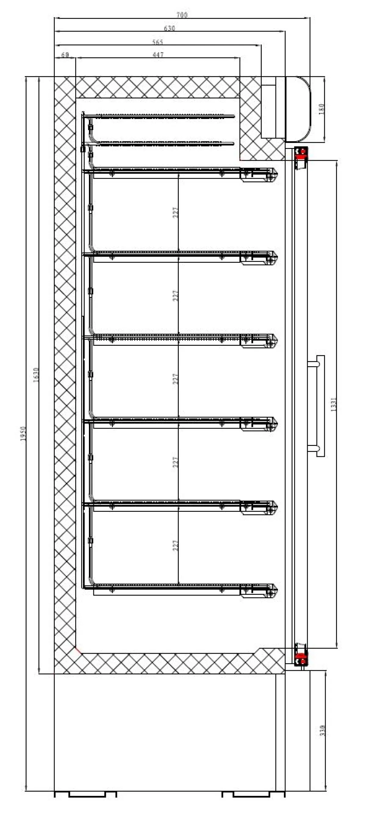 COMBISTEEL UPRIGHT STATIC 2 DOOR FREEZER 137X70CM