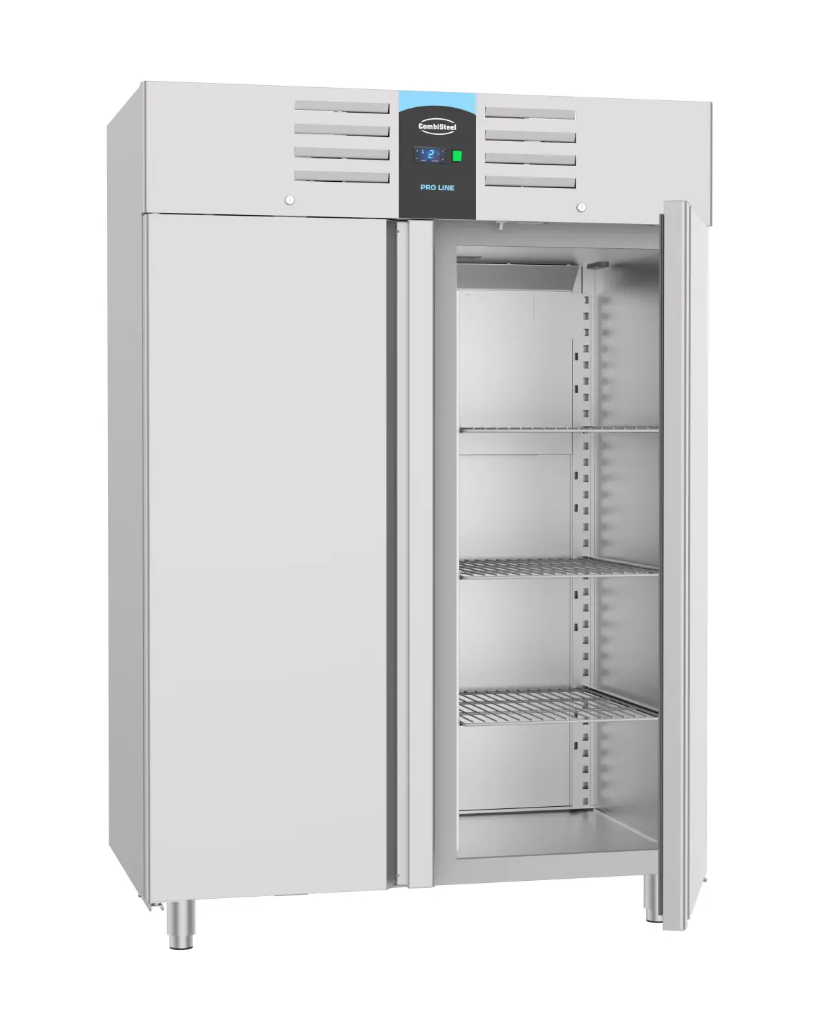 PROLINE S/STEEL UPRIGHT FREEZER 2 DOOR 2/1 GN + TROPICAL COMPRESSOR + MONOBLOCK SYSTEM 140X80X205CM