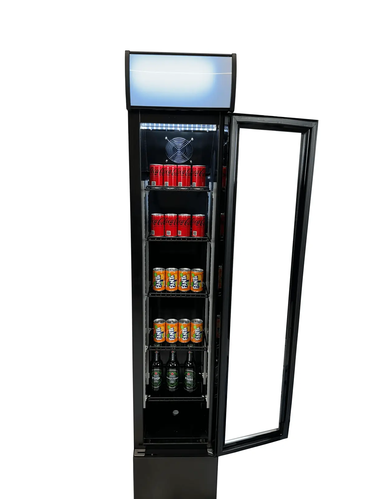 COMBISTEEL SLIM FRIDGE BLACK 36X43X188CM