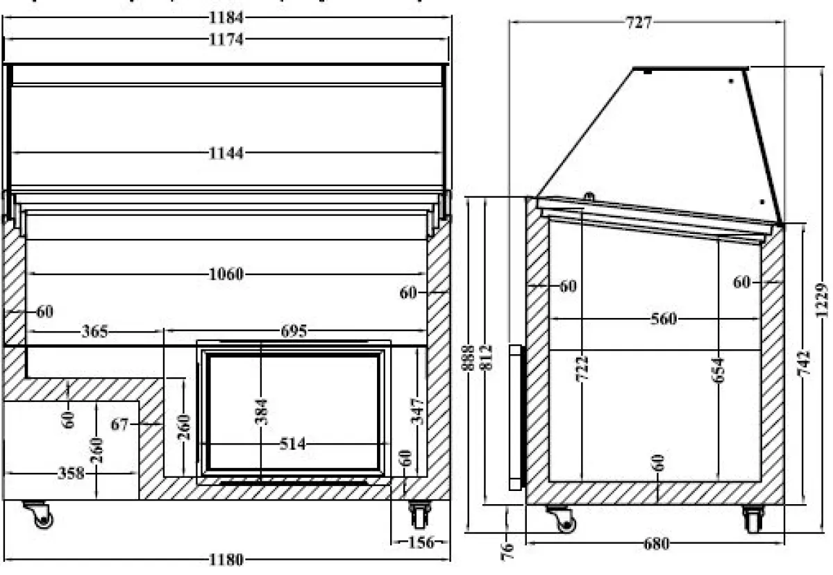 COMBISTEEL JAVA 8 FLAVOUR ICE CREAM DISPLAY 119x73x123