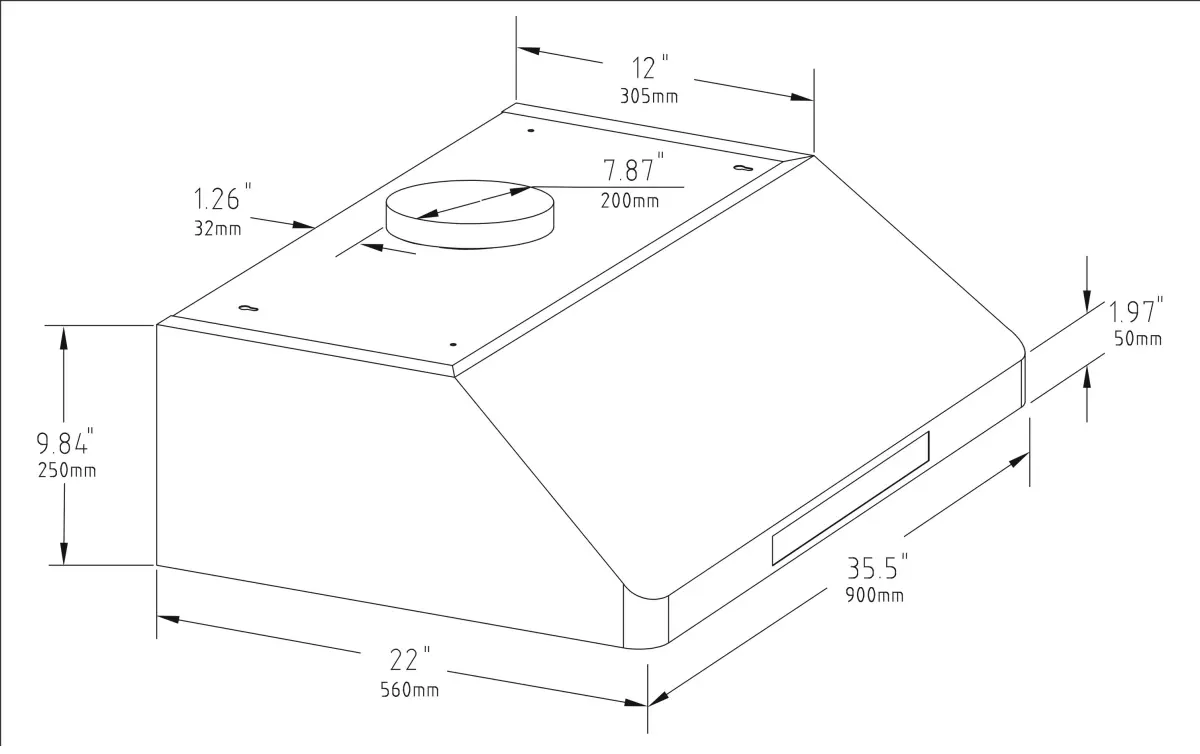 MOUNTED HOOD 900