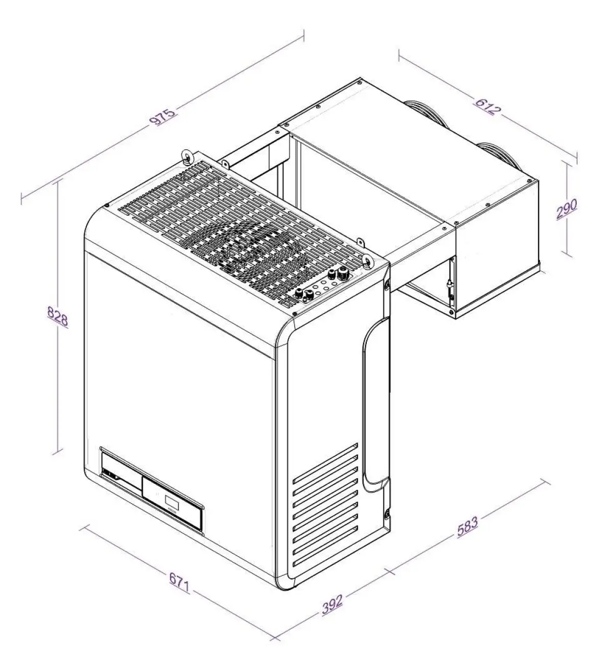 NEGATIVE WALL-MOUNTED STRADDLE TYPE UNIT 8,4-17,4 M3 230V