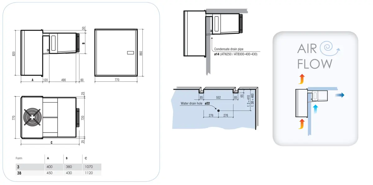 NEGATIVE WALL-MOUNTED STRADDLE TYPE UNIT