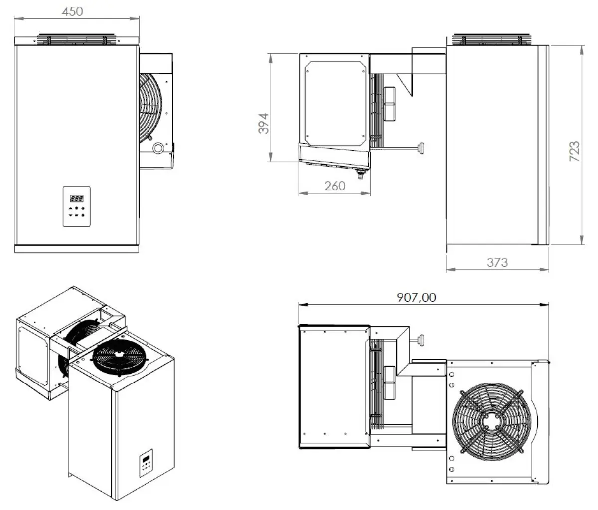 NEGATIVE WALL-MOUNTED STRADDLE-TYPE UNIT 2-4 M3