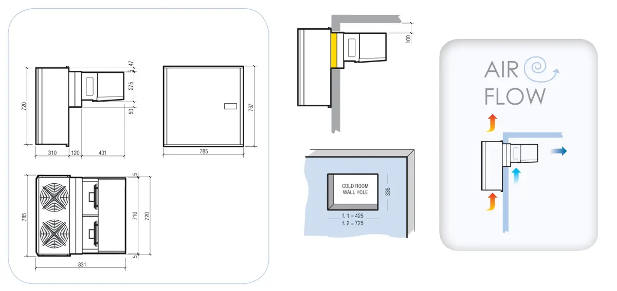 NEGATIVE WALL-MOUNTED UNIT 6,3-9,8 M3