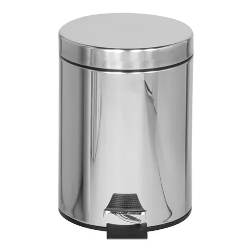 S/STEEL OVAL PEDAL BIN 6 LITER