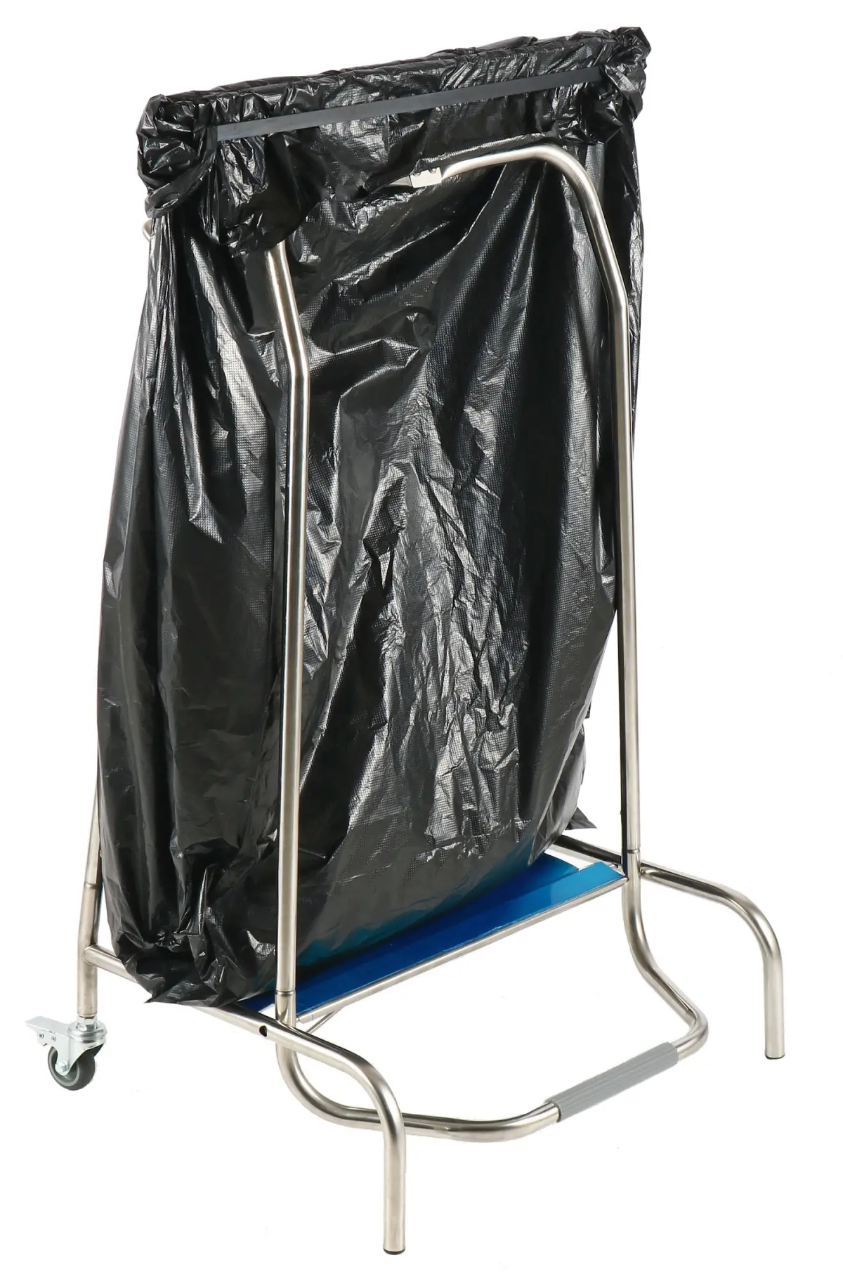 PEDAL CONTROLLED TRASH BAG HOLDER