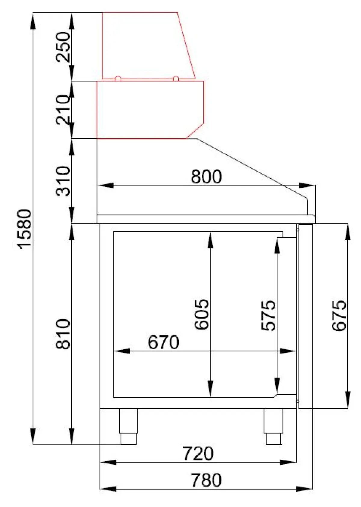 PIZZA WORK BENCH 2 DOORS