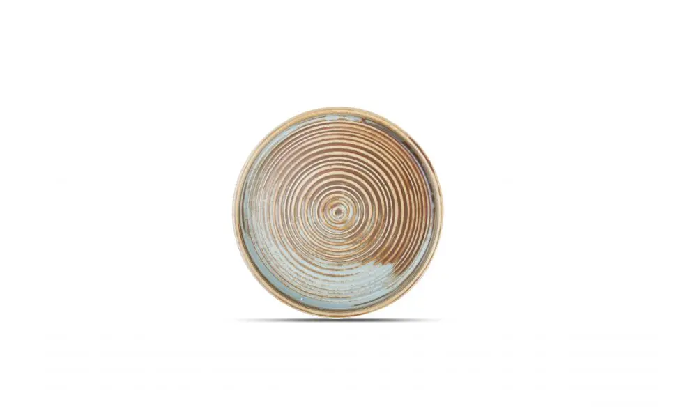 Plate 17,5xH2,5cm brown/green Escura