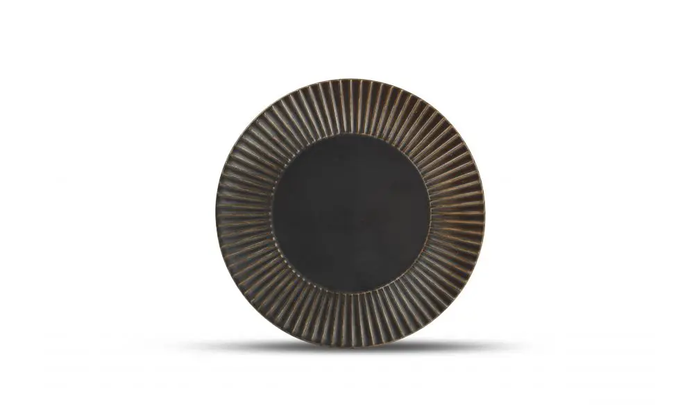 Plate 21cm striped silver Brass