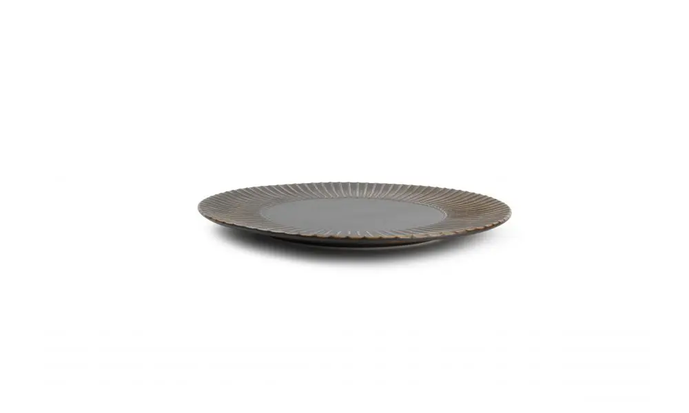 Plate 21cm striped silver Brass
