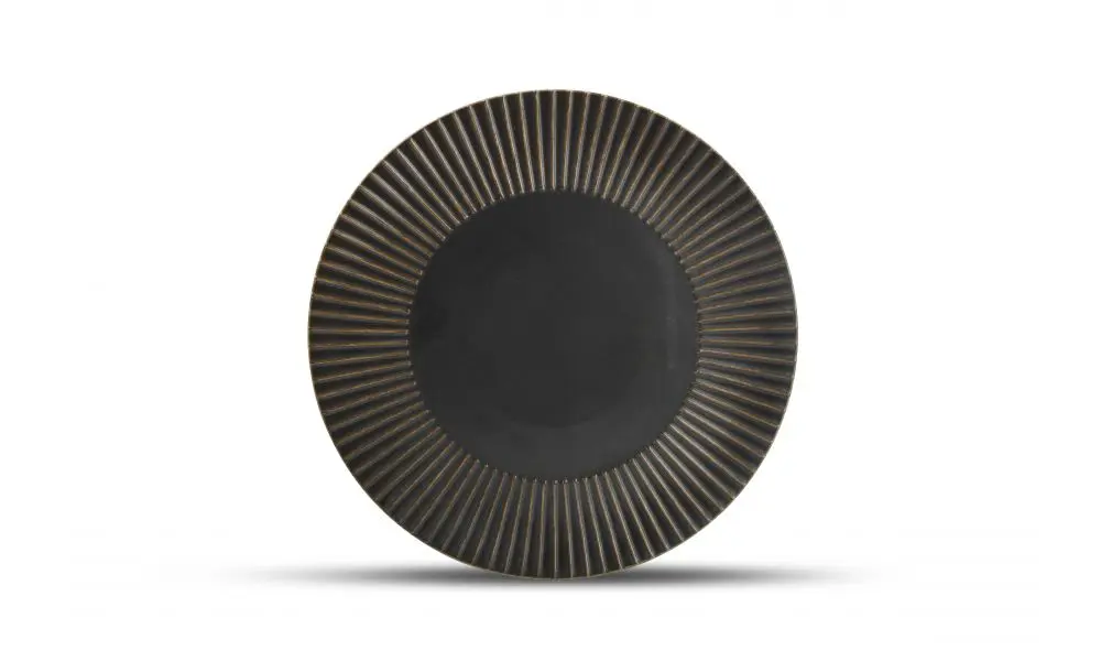 Plate 27,5cm striped silver Brass