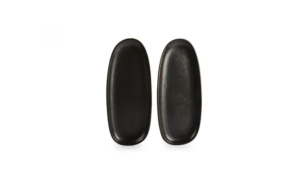 Plate 34x14,5cm black Ceres