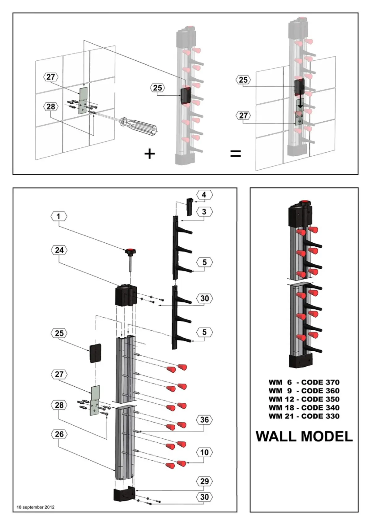 PLATE RACK WALL MODEL 12