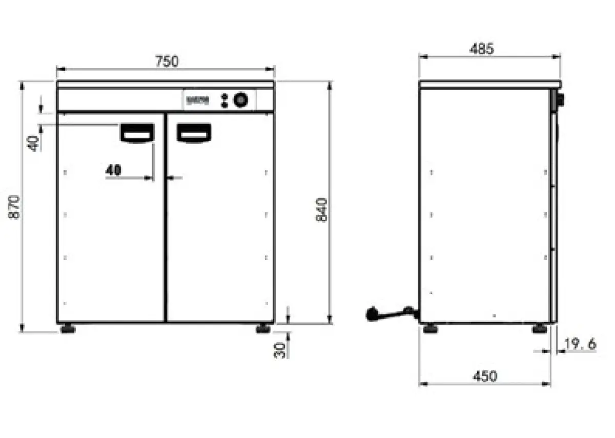 COMPACT PLATE WARMER 2 DOORS