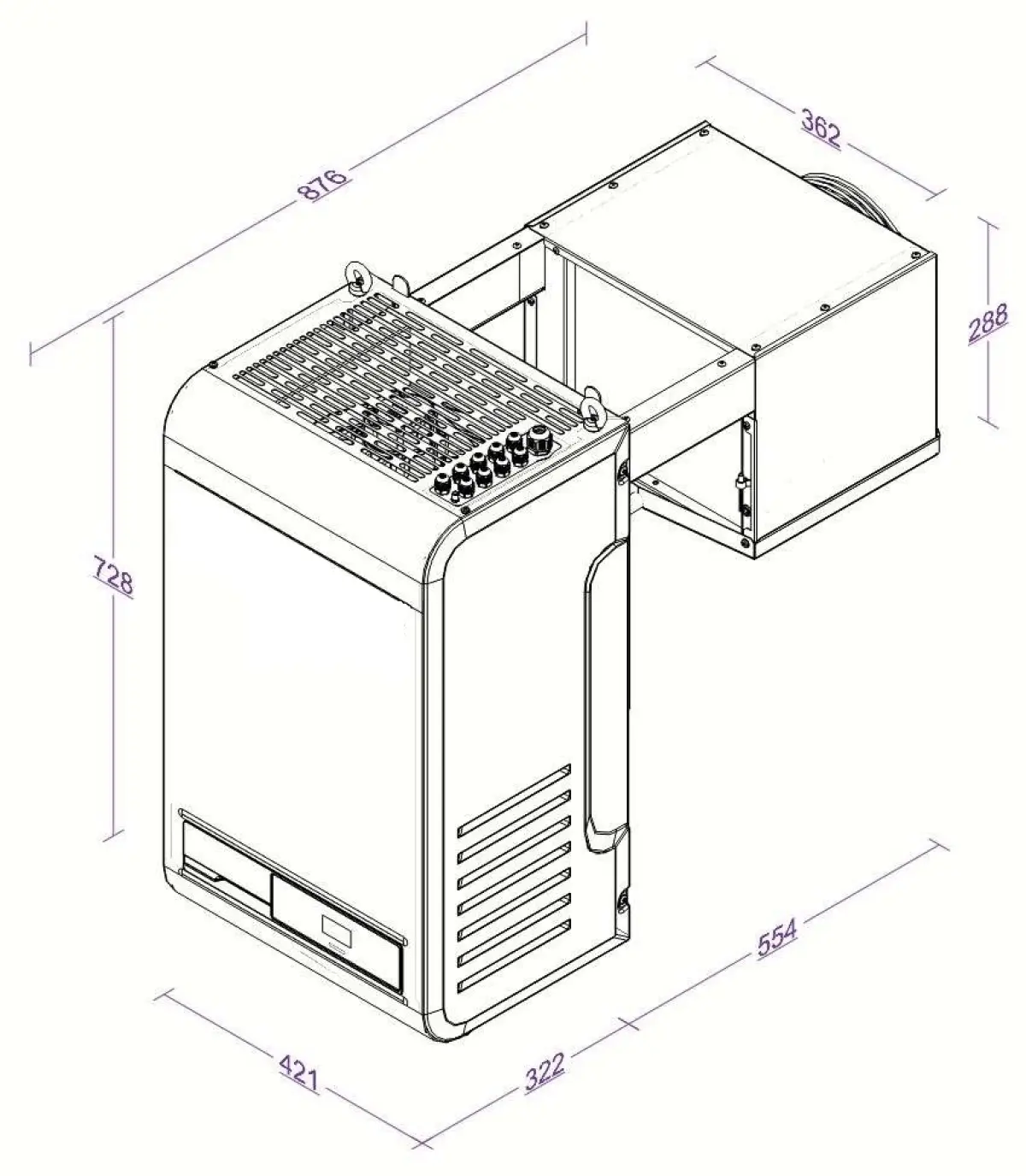 POSITIVE WALL-MOUNTED STRADDLE TYPE UNIT 6,6-12,6 M3