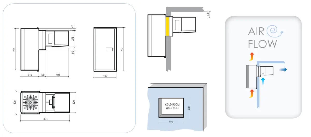 POSITIVE WALL-MOUNTED UNIT 6-10,4 M3 SMALL