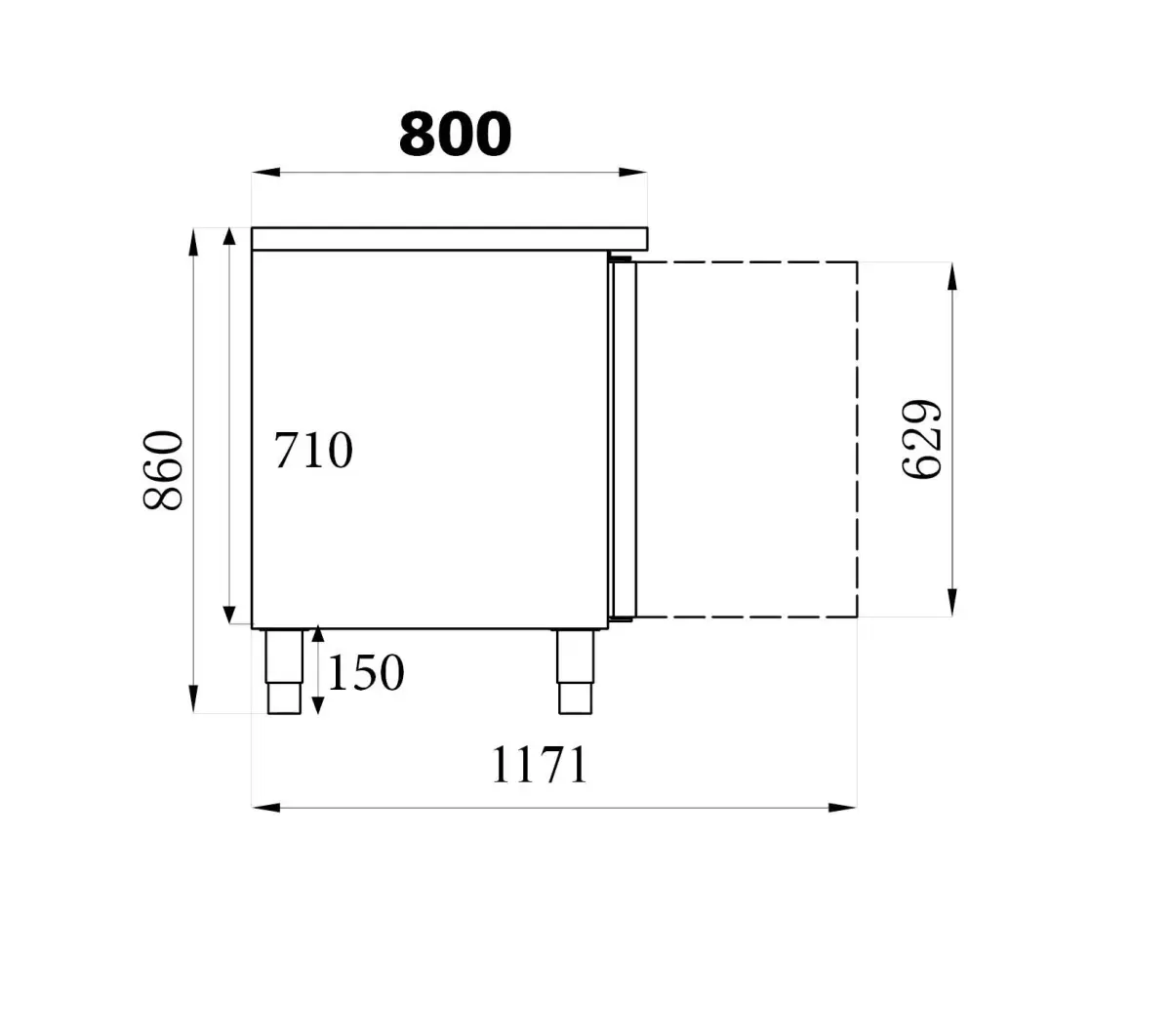 COMBISTEEL S/STEEL BAKERY REFRIGERATED COUNTER 3 DOOR 202X80X85CM