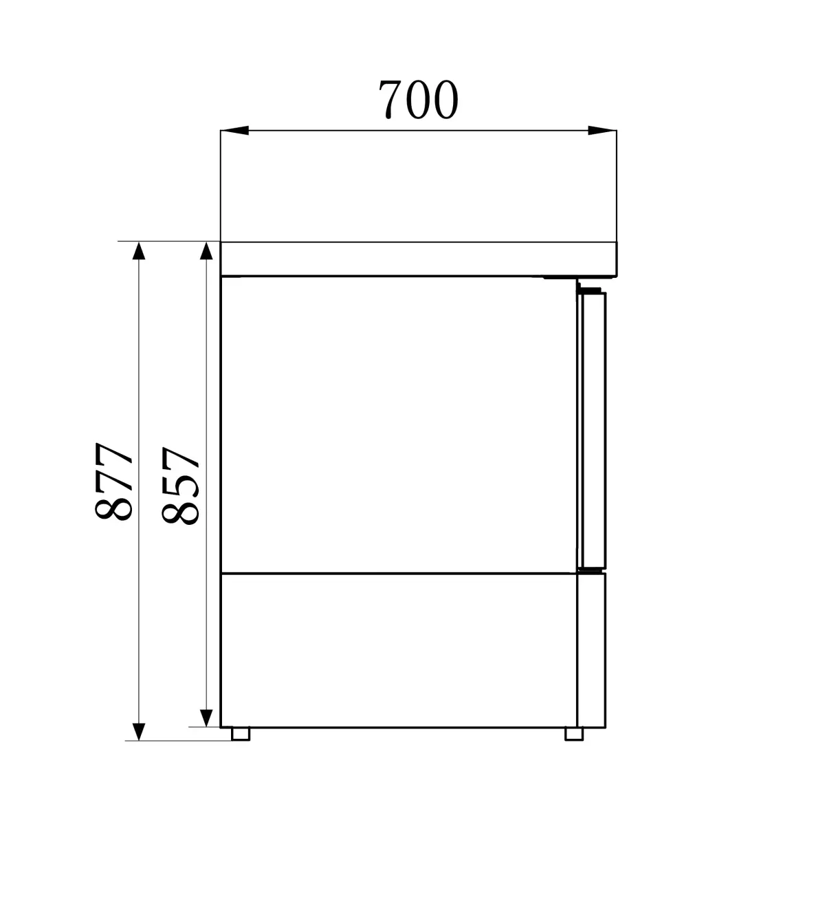 COMPACT LINE (700) 1 DOOR FRIDGE COUNTER 44X70CM