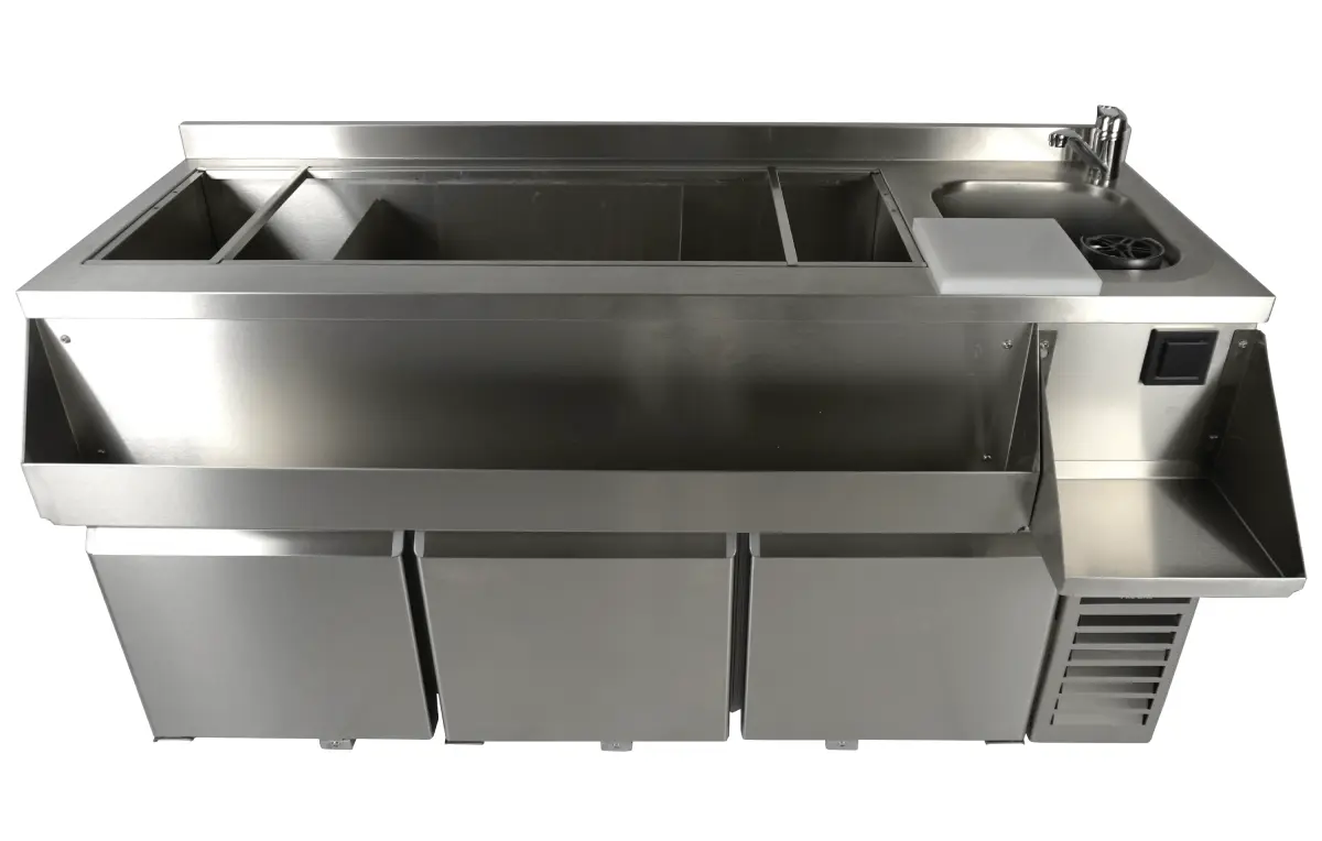 REFRIGERATED COUNTER 3 DOORS WITH COCKTAIL BAR STATION