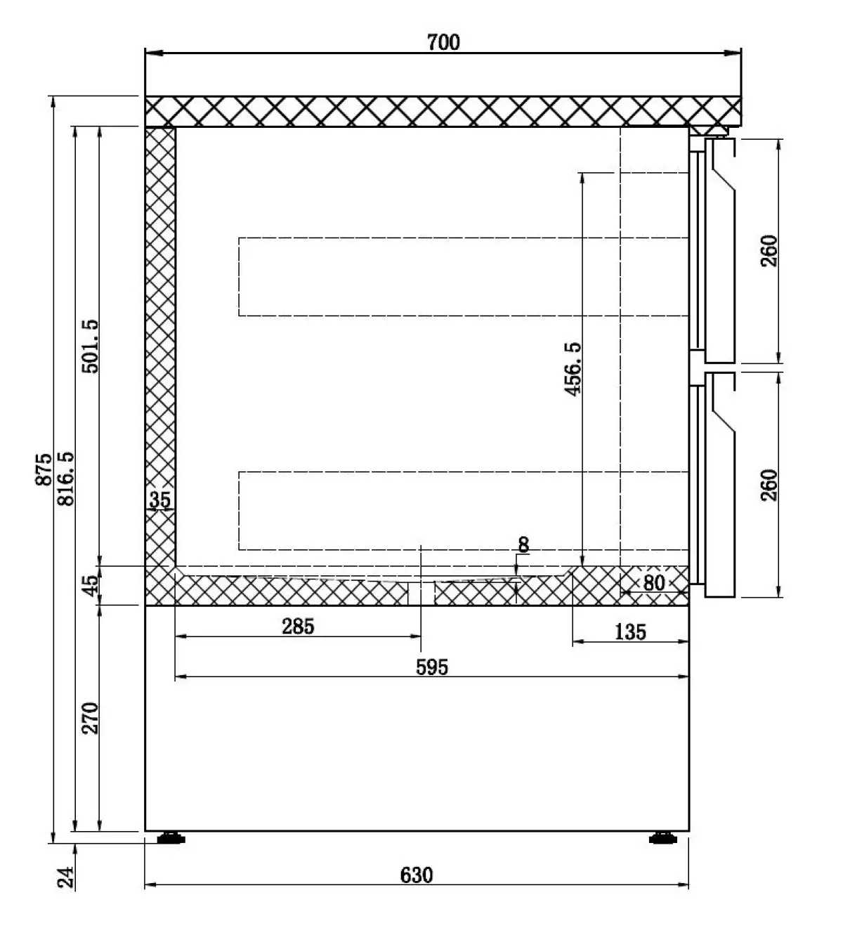 REFRIGERATED COUNTER 6 DRAWERS