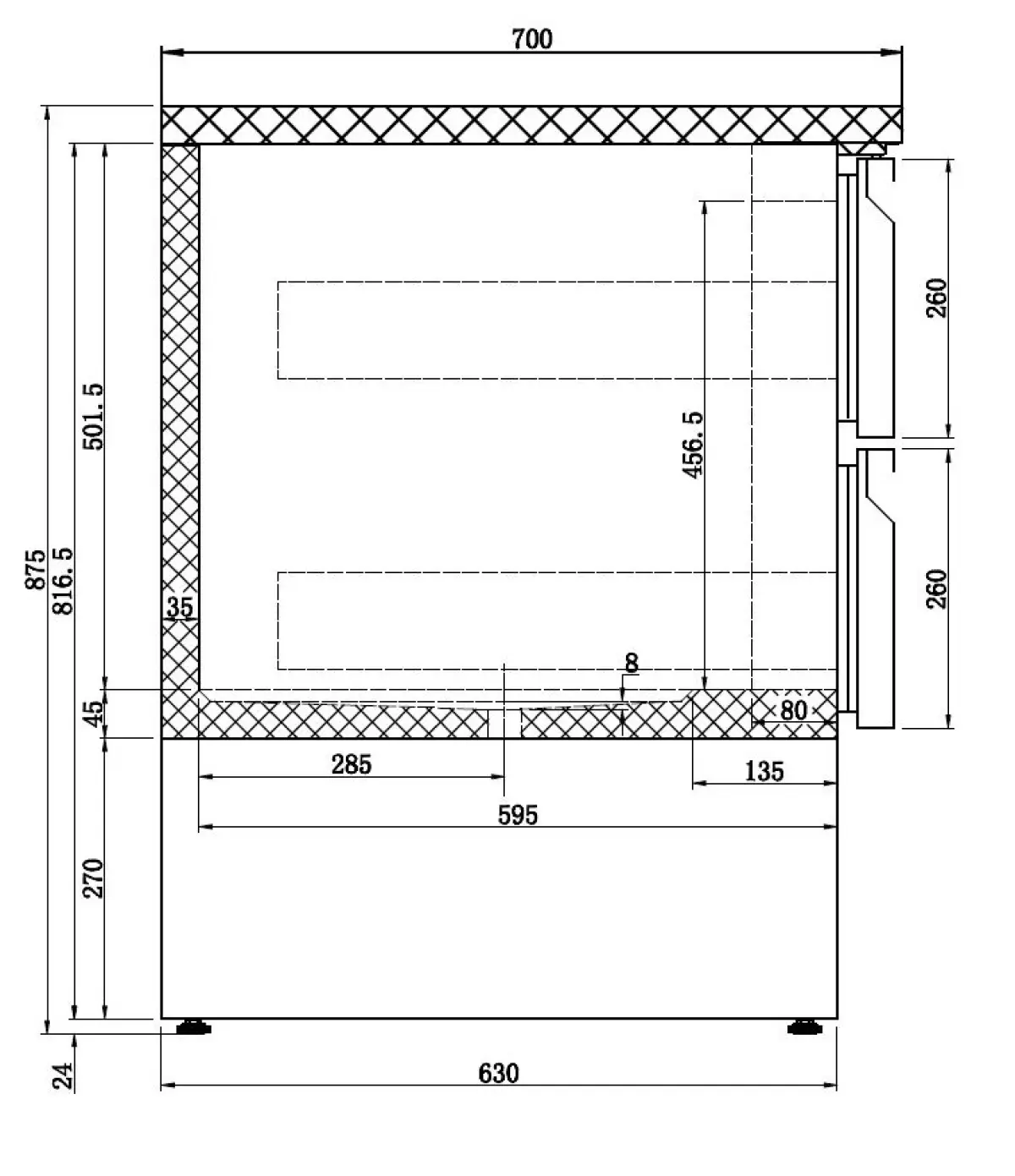REFRIGERATED COUNTER 6 DRAWERS