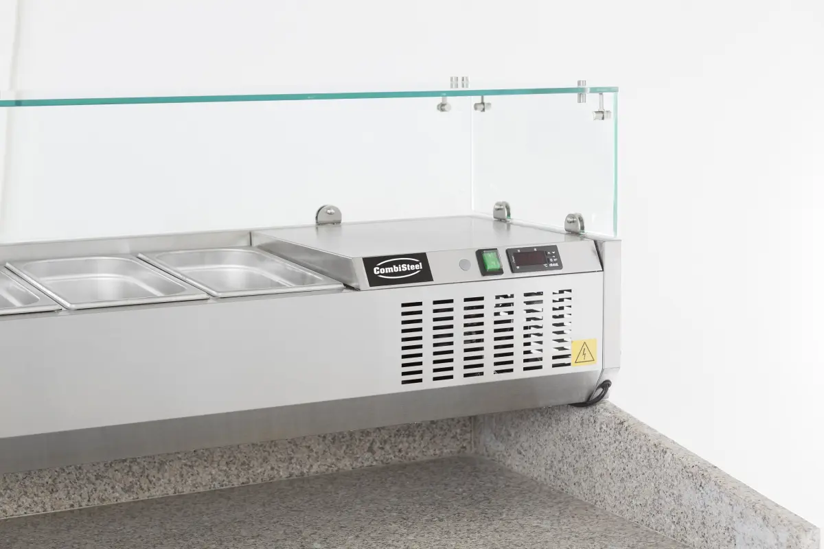 COMBISTEEL INGREDIENT COOLER 1/3GN X8 180CM GLASS TOP