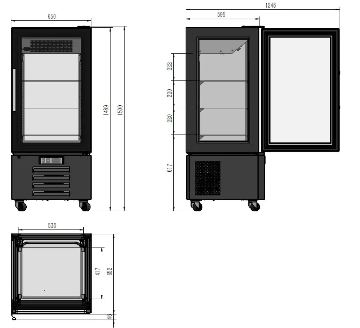 PROLINE REFRIGERATED DISPLAY 50X59X88CM