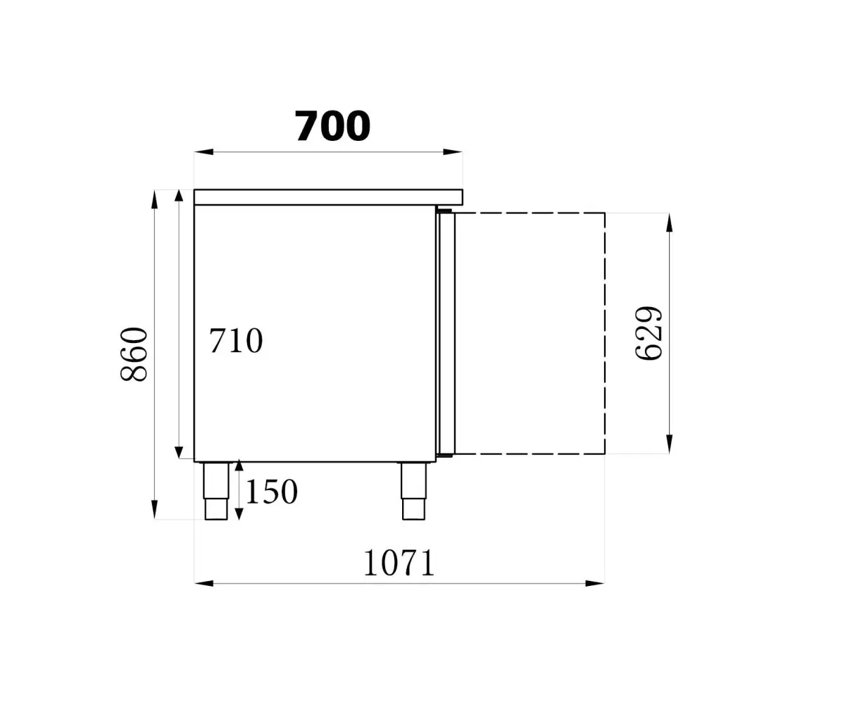 COMBISTEEL GN (700) FREEZER COUNTER 3 DOORS 180X70CM