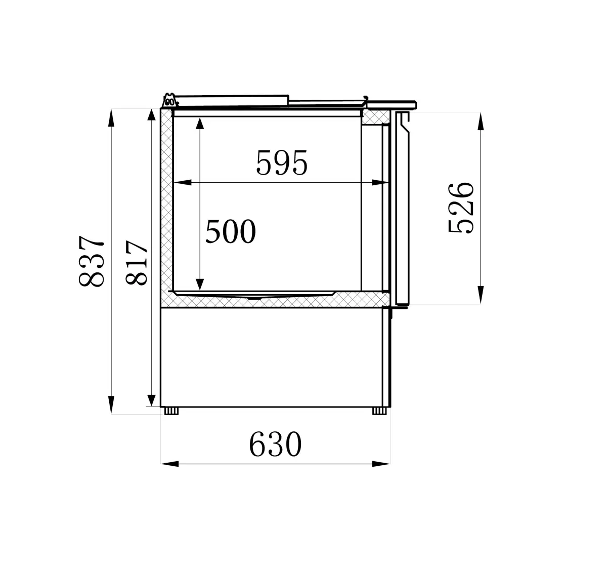 COMBISTEEL 2DR FRIDGE COUNTER + SALADETTE 90X70