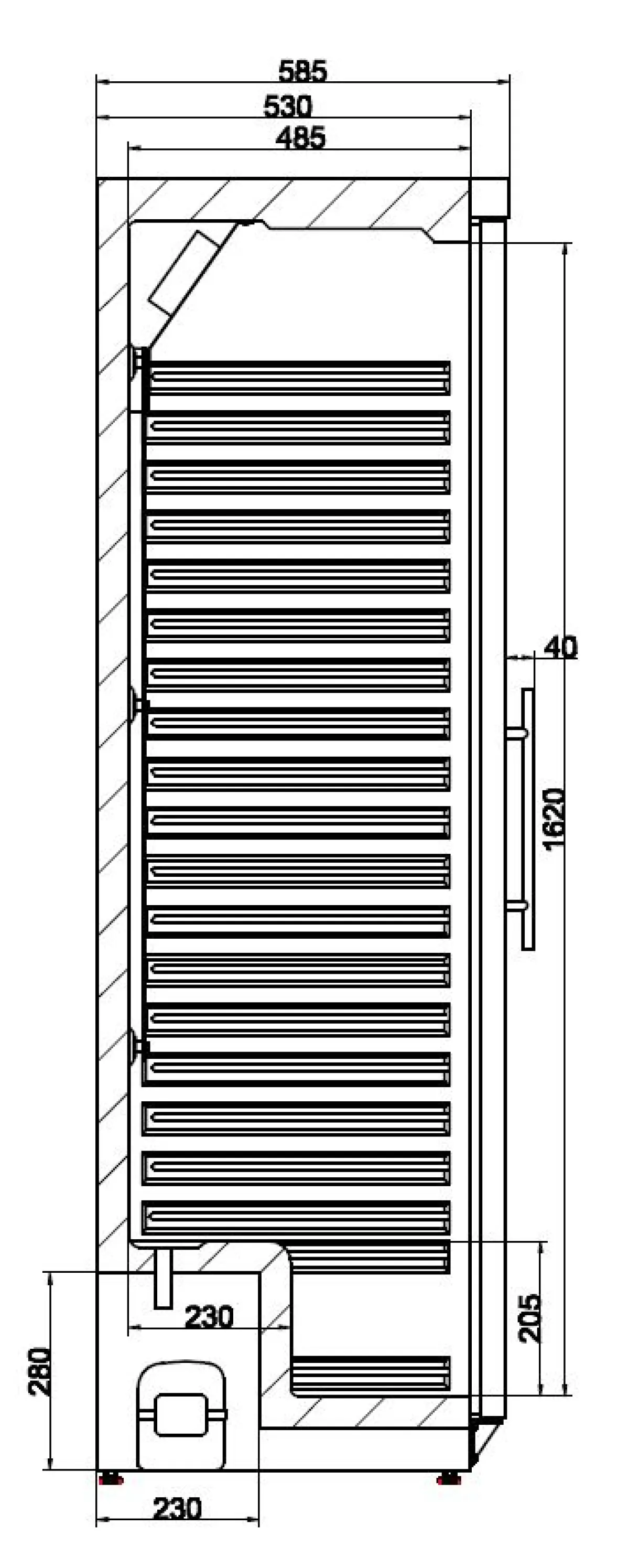 COMBISTEEL MERCHENDISER - 60X60X185CM
