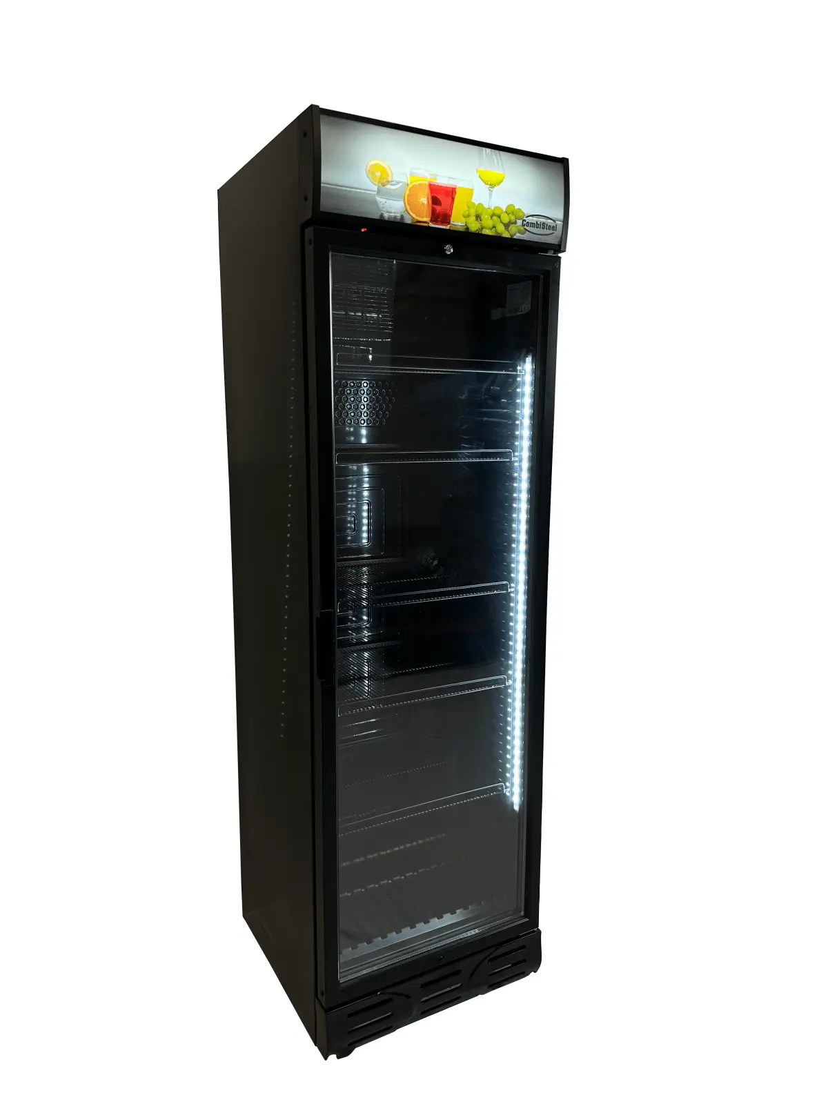 COMBISTEEL BLACK MERCH. FRIDGE 1 GLASS DOOR (BLACK INTERIOR + EXTERIOR