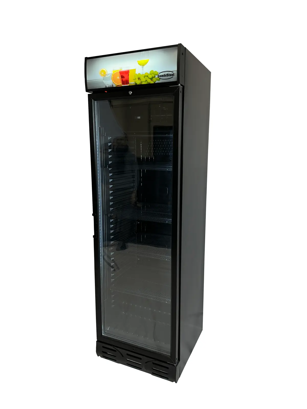COMBISTEEL BLACK MERCH. FRIDGE 1 GLASS DOOR (BLACK INTERIOR + EXTERIOR