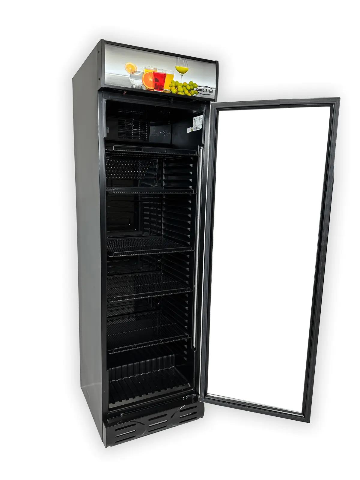 COMBISTEEL BLACK MERCH. FRIDGE 1 GLASS DOOR (BLACK INTERIOR + EXTERIOR